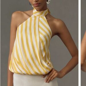 Maeve Halter Scarf Bubble-Hem Tank